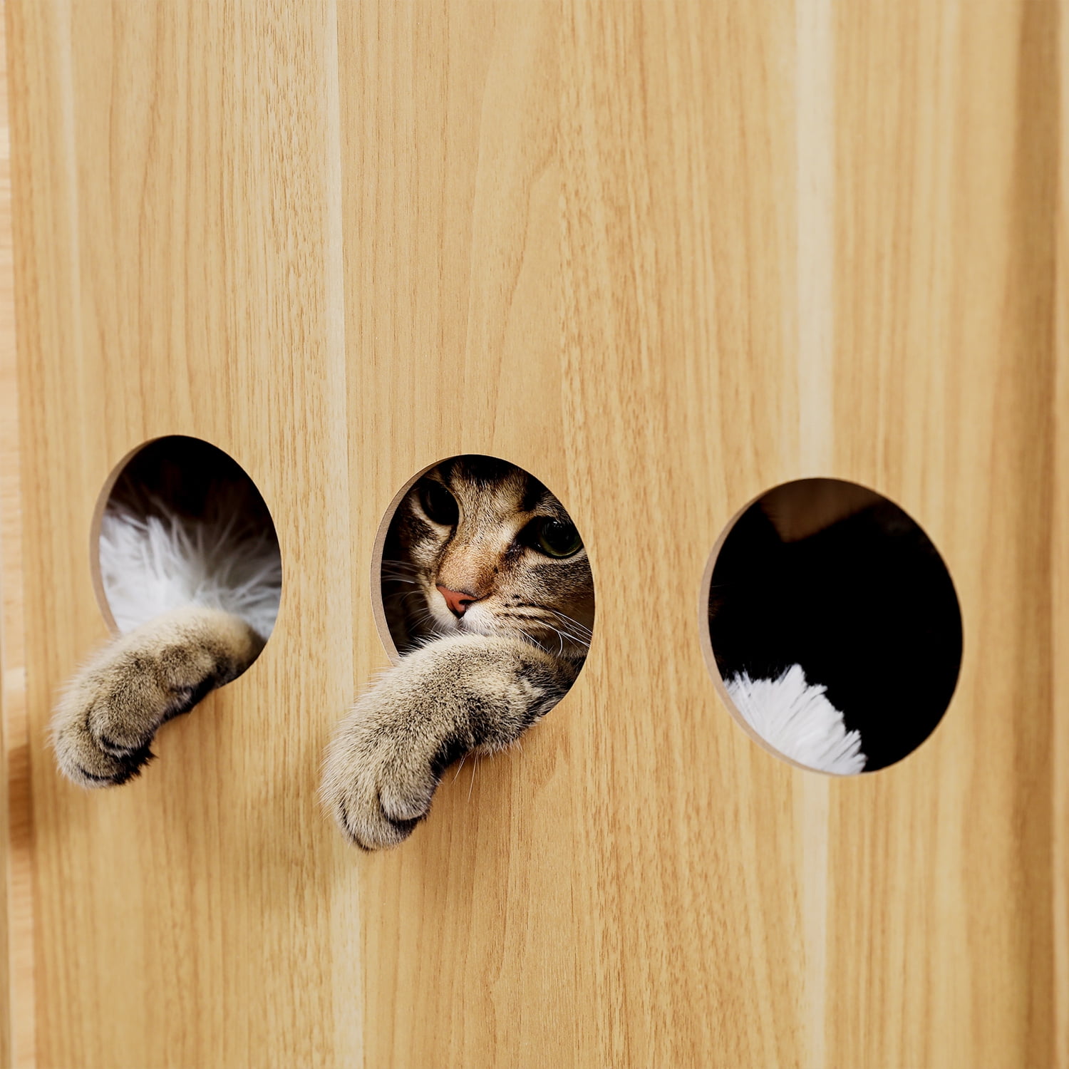 Pefilos 51" Modern Wooden Cat Tree House for Large Cats Multi-Level Cat Tower With Fully Sisal Covering Scratching Posts, Deluxe Condos for Indoor Cats And Large Space Capsule Nest Pefilos 51" Modern Wooden Cat Tree House for Large Cats Multi-Level Cat Tower With Fully Sisal Covering Scratching Posts, Deluxe Condos for Indoor Cats And Large Space Capsule Nest