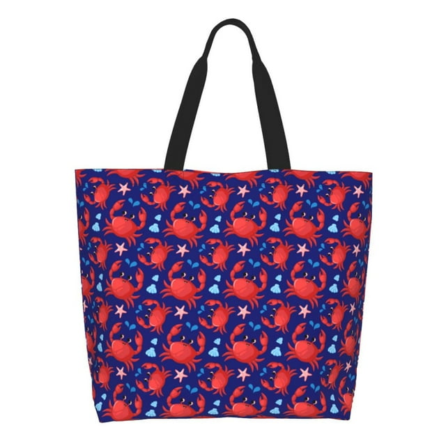 Balery Cute Crabs Bolsa Tote Estilo Estético con Cremalleras, Bolsa de Hombro, Bolsa de Compras Grande y Plegable