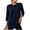 Navy, variant on Loopsun Womens 3/4 Sleeve Fall Tops Fashion Solid Crew Neck Sports Casual Pullover Shirts