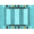 thumbnail image 1 of Ahgly Company Indoor Rectangle Abstract Light Blue Contemporary Area Rugs, 2' x 5', 1 of 4