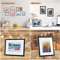 thumbnail image 5 of 11x17 Picture Frame Set of 4, Matted 8x12 Pictures with Mats, 11 x 17 Poster without Mat for Wall Hanging Display, Black, 5 of 7