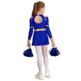 thumbnail image 2 of YIZYIF Girls Cheer Leader Uniform Outfit Off-Shoulder Dress Juniors High School Carnival Festival Cosplay Party Costume Royal Blue-A 16, 2 of 7