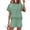 Mint Green, variant on Yifymode 2 Piece Short Sets for Women Summer Outfits Crew Neck Short Sleeve Matching Lounge Sets with Pockets,Army Green 2XL