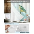 thumbnail image 5 of No Hook Shower Curtain, Coastal Turtle Long Bathtub Curtains with Snap in Liner, Summer Farmhouse Nautical Starfish Shell Waterproof Washable Fabric Shower Curtain Set, 72" x 84", 5 of 9