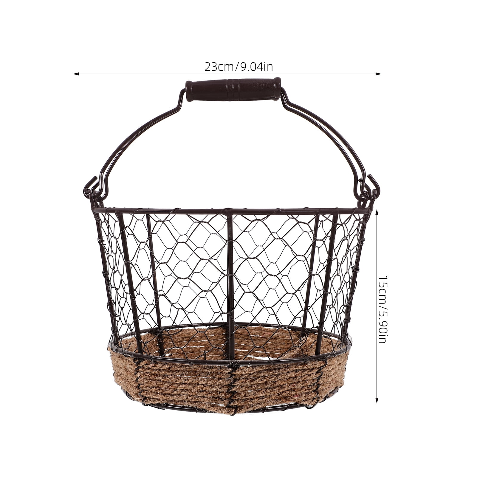 OUNONA Black Round Kitchen Produce Basket, Fruit and Vegetable Storage Organizer, 1 Piece Everyday Use