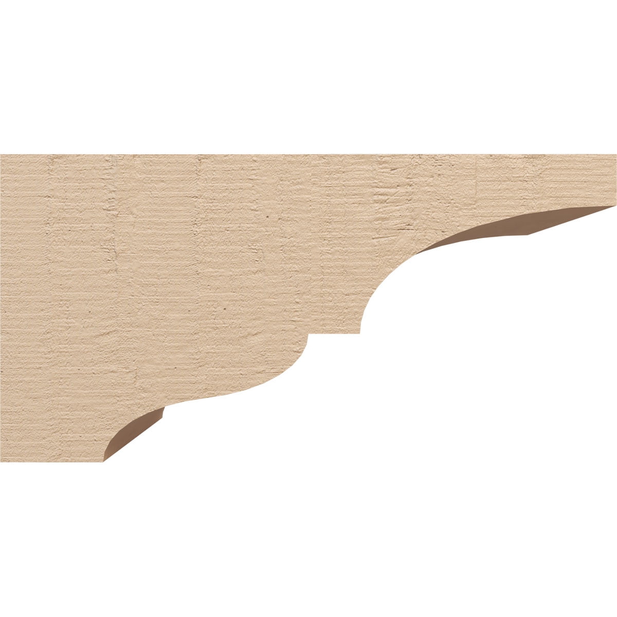 9"W x 18"D x 9"H Wide Asheboro Rough Cedar Woodgrain TimberThane Corbel, Primed Tan