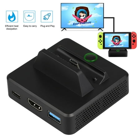 Live Portable Dock TSV Portable TV Dock for Nintendo Switch, Heat Dissipation Replacement Charging Dock with Electronic Chip for Nintendo Switch (Black) ()
