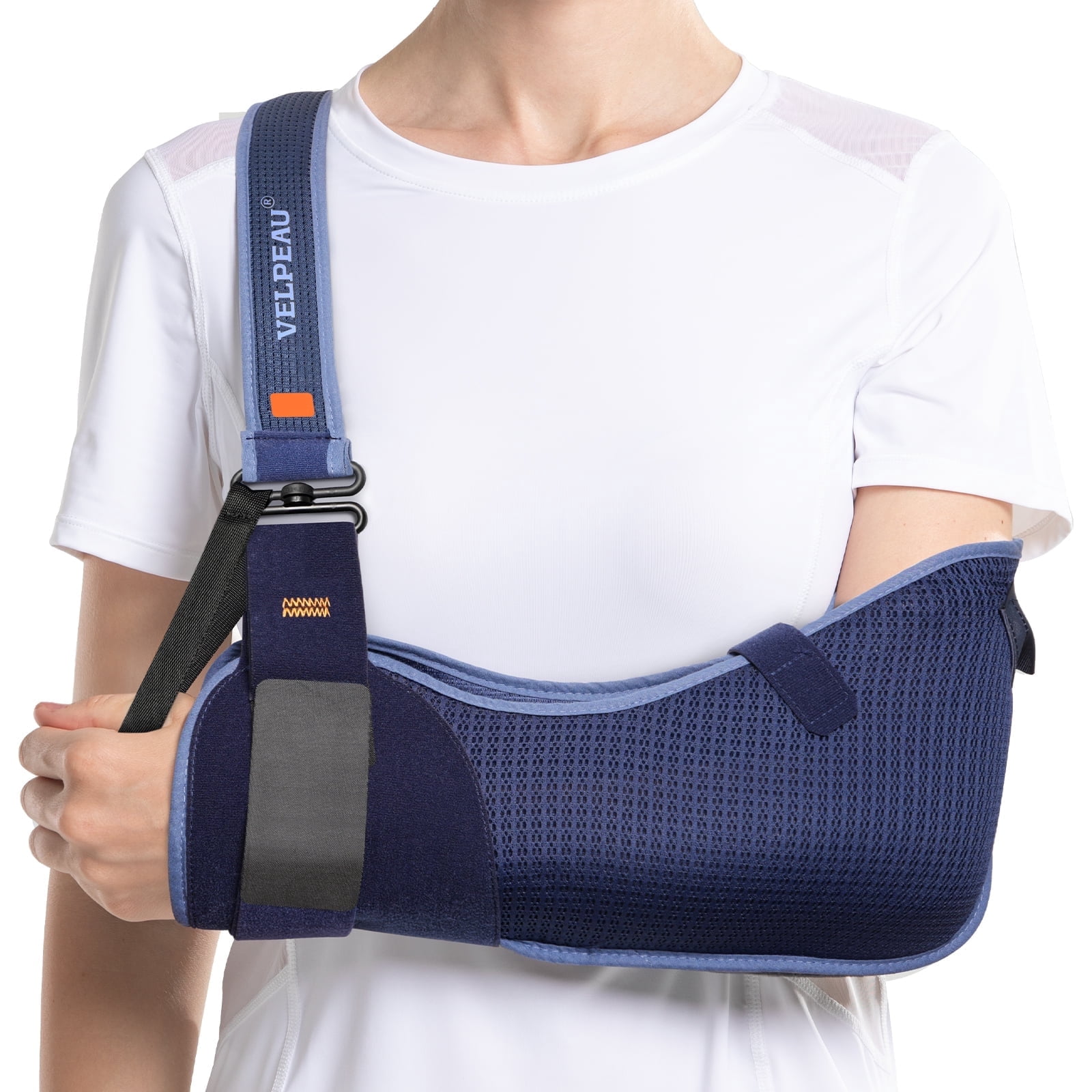 VELPEAU Arm Sling Shoulder Immobilizer,Rotator Cuff Support Brace,Breathable Medical Sling for Shoulder Injury, Left and Right Arm,Unisex,for Broken,Dislocated,Fracture, Strain(Breathable,XX-Large)