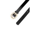 thumbnail image 2 of INSPIRE CHIC Womens Pearl Waistband Skinny Leather Adjustable Pin Buckle Belt for Jeans Dresses Pants 75-90cm/29.53"-35.43" Black, 2 of 4