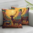 thumbnail image 3 of Acheng Throw Pillow Covers Home Decor Set of 2 Pillow Cases Decorative Outdoor Cushion Couch Sofa Pillowcases Colorful Boho Circle Doodle Ethnic Leaf 20x20in, 3 of 7