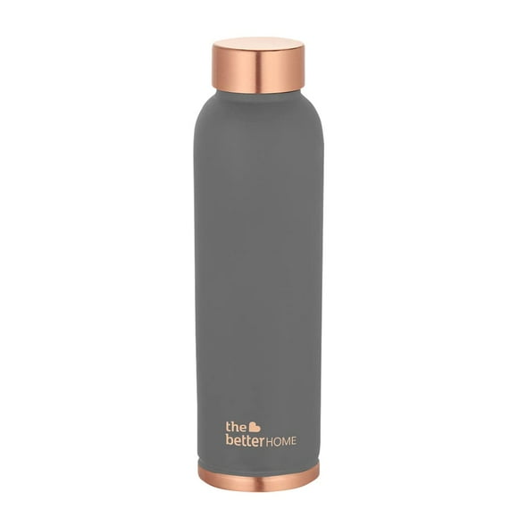 Copper Water Bottle Pack Of 1 - 950ml, Grey | 100% Pure Copper Bottle | BPA Free & Non Toxic Water Bottle With Anti Oxidant Properties Of Copper