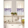 thumbnail image 5 of Purple Leaves 2 Panel Kitchen Curtains for Small Windows, Summer Botanical Bathroom Tier Curtain, Short Window Treatment for Bedroom/Living Room 55"x36", 5 of 6