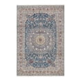 thumbnail image 2 of Pasargad Home 83" x 127" Hand-Knotted Silk & Wool Area Rug in Blue/Ivory, 2 of 7