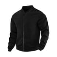 thumbnail image 3 of Men's Sweatshirt Full Zip Up Stand Collar No Hood Casual Jackets with Pockets Long Sleeve Mock Neck Fall Warm Coats, S, 3 of 10