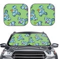thumbnail image 2 of Daiia Motorcycle Riding Dinosaur 2PCS Car Windshield Sun Shade, Foldable Sun Shield for Car Front Window, Auto Sun Blocker Visor Protector Universal for Truck SUV Pickup-Small, 2 of 7