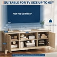 thumbnail image 3 of 59" Fluted TV Stand for TVs Up to 65 Inches, Mid Century Modern Media Console with Storage Cabinets & Open Shelves, Wood Entertainment Center for Living Room, 3 of 7