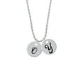 thumbnail image 2 of Delight Jewelry Silvertone Large Script Letter - O - 3/4'' Disc - Silvertone Script Initial Disc - Y - Charm Necklace, 20"+3", 2 of 4