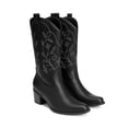 thumbnail image 3 of DREAM PAIRS Women's Cowboy Boots Square Toe Embroidered Western Boots Chunky Heel Mid Calf Cowgirl Fashion Boots Wide Width, 3 of 7