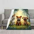 thumbnail image 2 of Adorable Cartoon Dogs Flannel Blanket - Soft Cozy Durable Throw for Sofa Travel Bed & Chair - Perfect for Dog Lovers, 2 of 7
