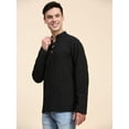 thumbnail image 5 of SKAVIJ Men’s Handloom Cotton Henley Casual Long Sleeve Wooden Loop Button Casual Summer Yoga Outfits, 5 of 6