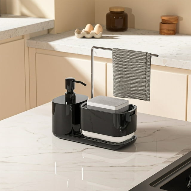 Sentmoon Prime Day Deals 2024 Canada Hand And Dish Soap Dispenser Set With Tray Soap Dispenser With Sponge And Dishcloth Organizer For Kitchen Sink Countertop Storage Up to 40% off