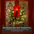 thumbnail image 6 of Best Choice Products 30in Pre-Lit Battery Powered Christmas Wreath Decoration w/ 100 Lights, 276 PVC Tips, Ribbons, 6 of 7
