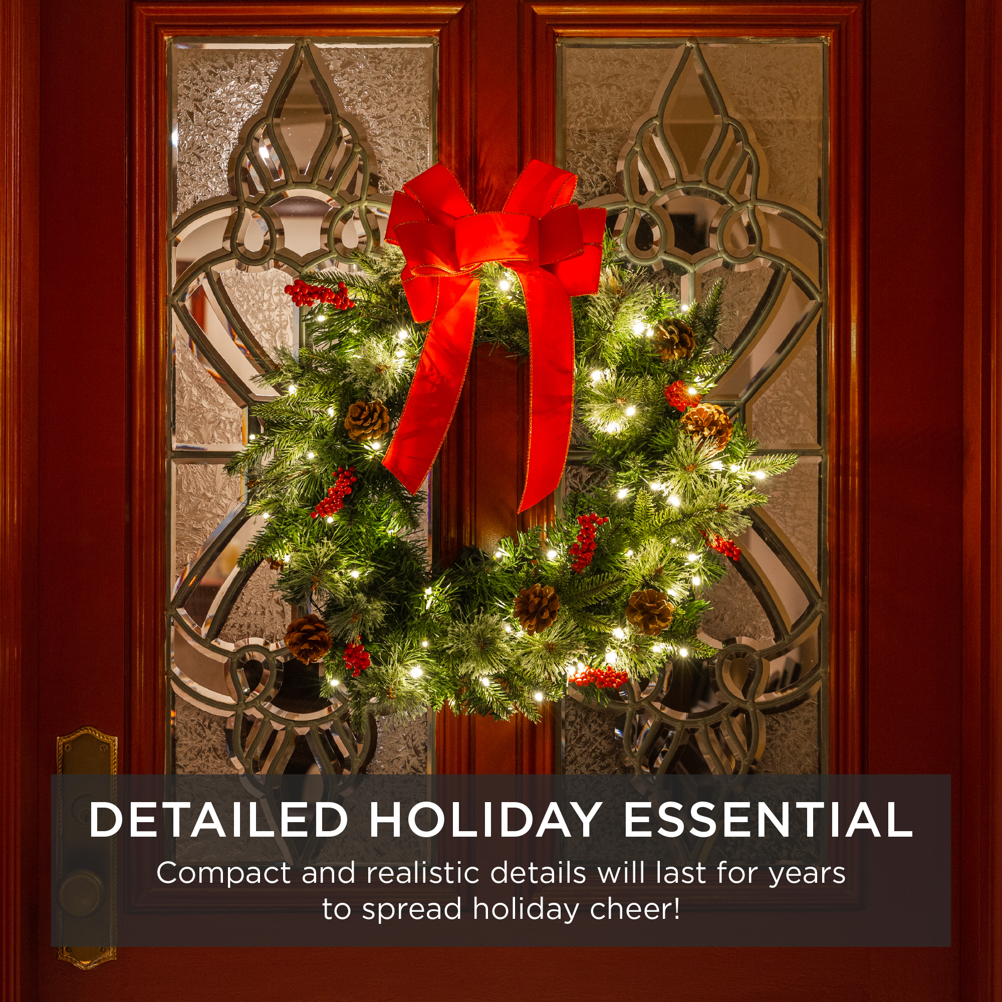 Best Choice Products 24-Inch Pre-Lit Christmas Wreath photo 6
