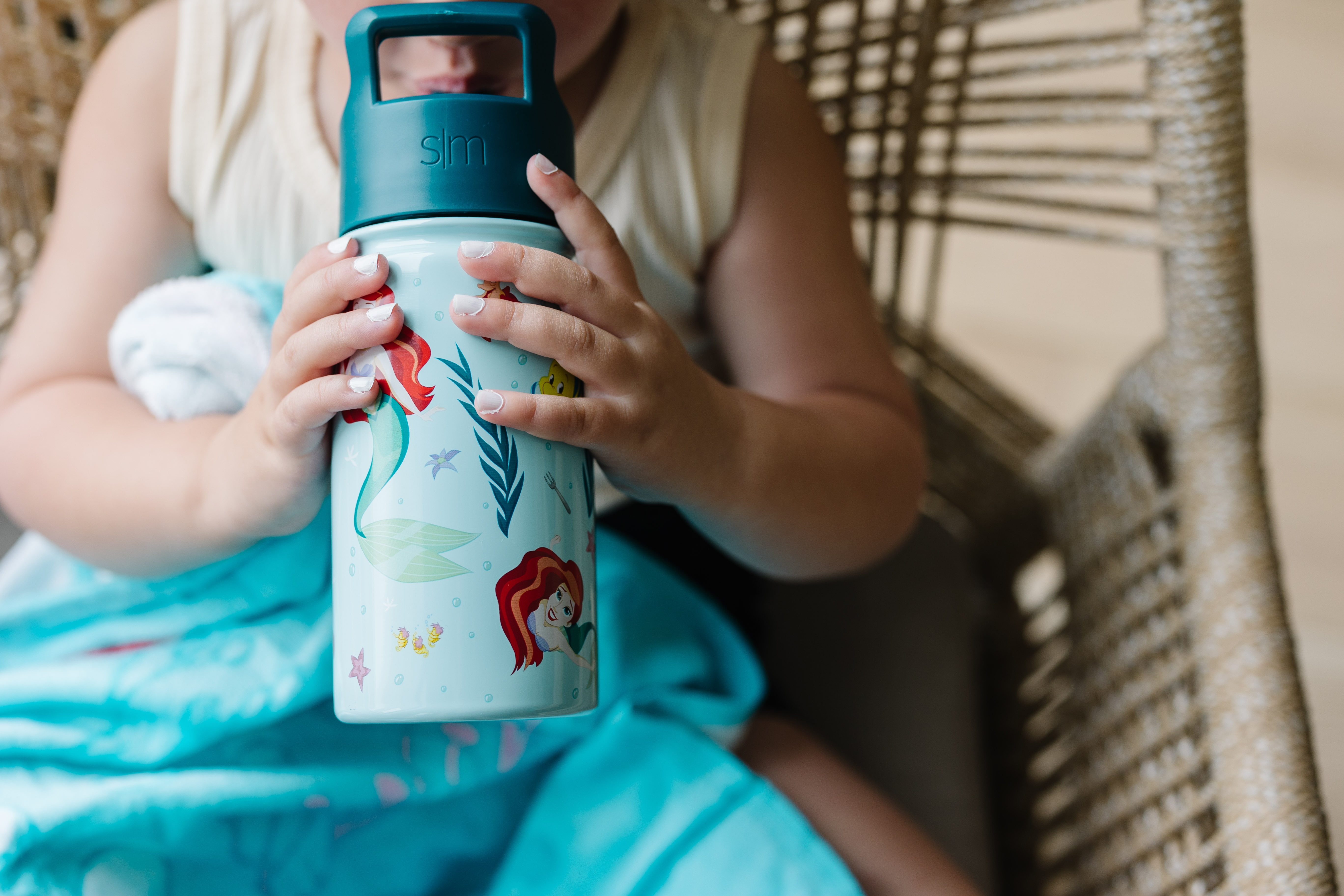 Simple Modern 14oz Disney Summit Kids Water Bottle Thermos with Straw Lid - Dishwasher  Safe Vacuum Insulated Double Wall Tumbler Travel Cup 18/8 Stainless Steel  The Little Mermaid Daydreamer 