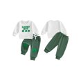 thumbnail image 2 of BemeyourBBs Toddler Baby Boy St Patricks Day Outfit Cute Irish Spring Clothes Lucky Boy Clover Letter Long Sleeve Sweatshirt and Joggers Pants 2 Piece Clothing Set, 2 of 9