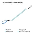 thumbnail image 3 of Uxcell 6.6ft Fishing Lanyard Coiled Ropes Retractable with Metal Clip Keychain Light Blue 2 Pack, 3 of 6
