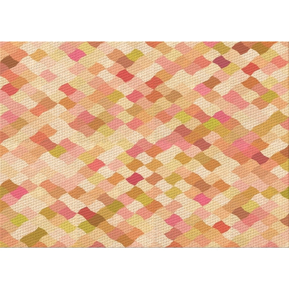 Ahgly Company Indoor Rectangle Patterned Pumpkin Orange Area Rugs, 7' x 10'