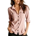 thumbnail image 2 of IUYRTFE Women's Corduroy Blazer Jacket Long Sleeve Lapel Collar Casual Work Coat with Pockets, 2 of 8