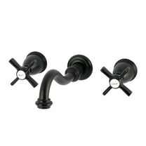 Kingston Brass KS3020ZX Millennium Two-Handle Wall Mount Roman Tub Faucet, Matte Black