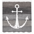 thumbnail image 2 of Ambesonne Anchor Shower Curtain, Grunge Style Marine Pattern, 69"Wx84"L, Taupe Dust and Grey, 2 of 4