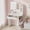 White, variant on Small Vanity Desk with Mirror and Lights, 26.4" W Girls Vanity Set with Adapter, 3 Lighting Color Adjustable, Makeup Vanity Vanity for Girl