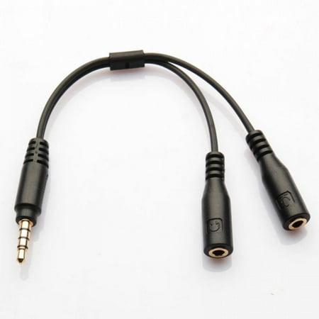 Headset Adapter Cable CTIA 3.5mm 4 Pole TRRS Male To 2 X 3 Pole Female Y Splitter Headphone Jack Splitter Cord For Xbox One PS4