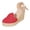 Red, variant on Womens Platform Espadrilles High Heeled Wedge Sandals Closed Toe Woven Upper Ankle Tie up Summer Dress Shoes Red Size 6