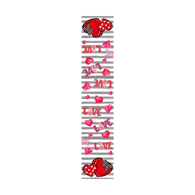 SIYTUAU Pvc Valentine Themed Table Runner 70.87X11.81 Inch Heart Pattern Decorative Tablecloth For Home Dining