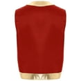 thumbnail image 2 of YONGHS Mens Sleeveless Toad Cosplay Metallic Shiny Trim Cardigan Holiday Vest Top Waistcoat Red XL, 2 of 6