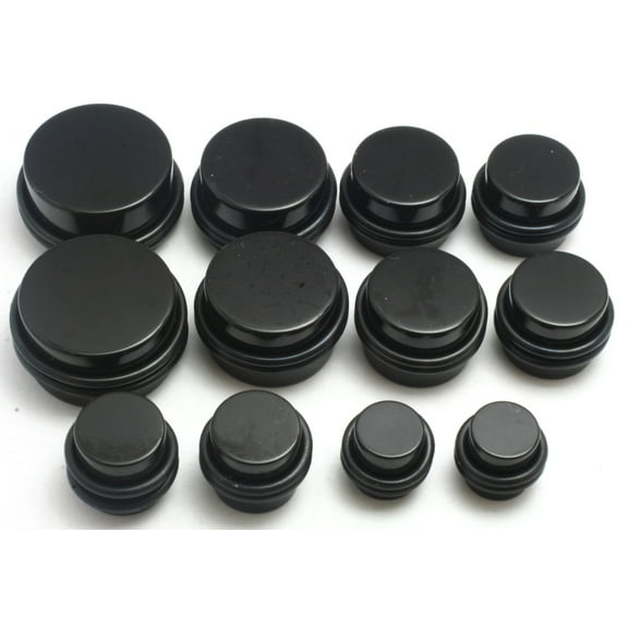 14Pc Black STRETCHING Plugs 00g 1/2 9/16 5/8 3/4 7/8 1 inch gauges