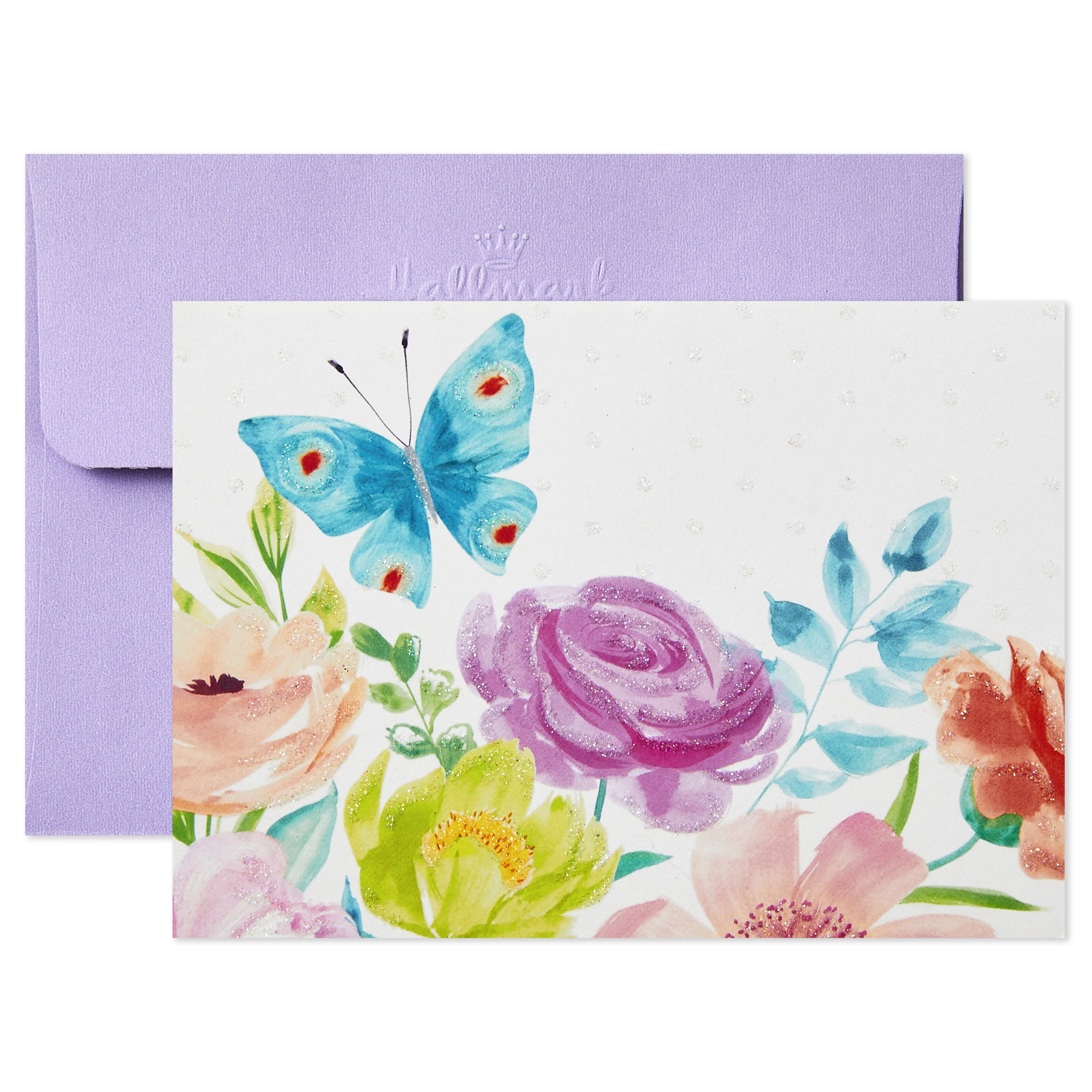 Floral Record Player Turntable with butterflies Papyrus Valentine's Day Card 