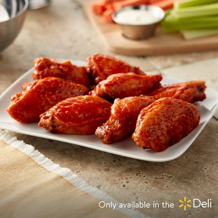 (Hot) Breaded Bone-In Buffalo Style Jumbo Chicken Wings, Ready-to-Eat