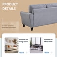 thumbnail image 5 of Euroco 57.5" Modern Loveseat Living Room Sofa Linen Upholstered Couch, Blue Gray, 5 of 8