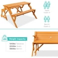 thumbnail image 6 of Best Choice Products 2-in-1 Outdoor Interchangeable Wooden Picnic Table/Garden Bench for w/ Umbrella Hole - Natural, 6 of 7