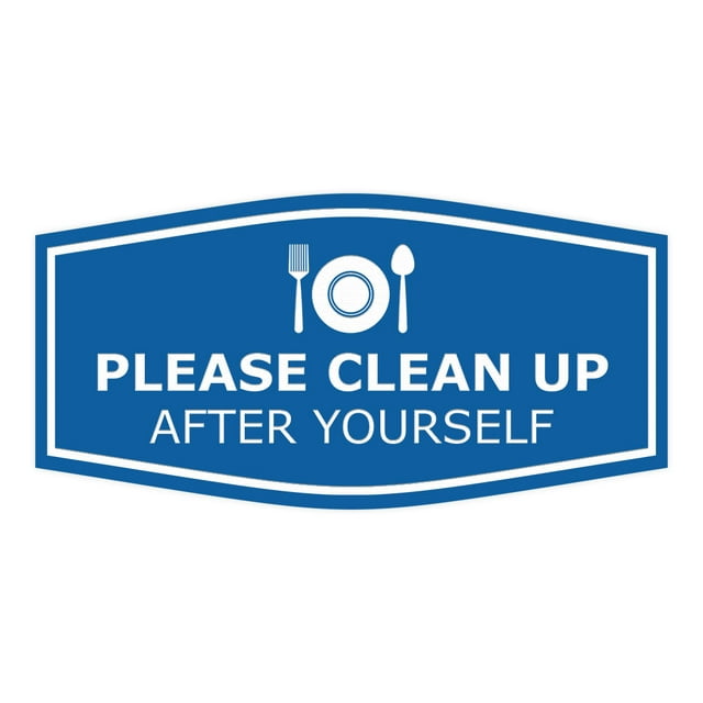 Signs ByLITA Fancy Please Clean Up After Yourself Sign (Blue) Medium