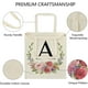 thumbnail image 5 of Bolsas de mano personalizadas con iniciales florales para mujer, letras A, bolsas de lona, ​​bolsas de comestibles reutilizables para damas de honor, bodas, despedidas de soltera, fiestas de cumpleañ JAMW Sencillez, 5 of 5
