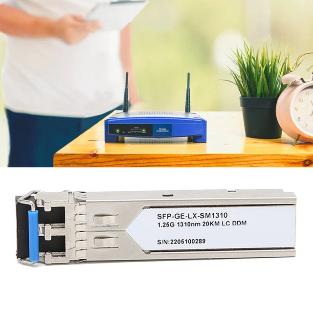 Module de Fibre Optique 1.25G, Faible Consommation 1310nm Double Fibre Mode Unique Module LC Gigabit Distance de Transmission 20KM pour Cartes Internet pour Routeur