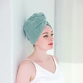 thumbnail image 4 of Paquete de toallas para el cabello, bandana absorbente de secado rápido, botones para mujer, gorro para el cabello rizado y largo, 4 of 5