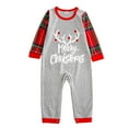 thumbnail image 3 of URMAGIC Matching Family Pajamas Sets Christmas Pjs with Lettler Print and Plaid Tee and Bottom Loungewear, 3 of 10