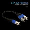 thumbnail image 4 of 30 Cm 3pin Xlr 1 Cable Audio A 2 3 Pines Doble Adaptador Micrófono Enchufe Aleación Zinc Con Alambre Blindaje, 4 of 9